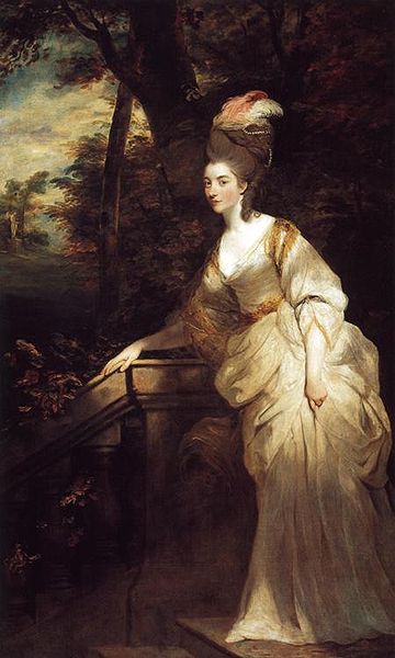 The Duchess of Devonshire (1757-1806) had many portraits painted of her including this one by Sir Joshua Reynolds. She was celebrated as a great beauty in her day.